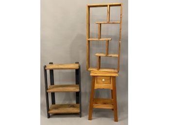 Three Pieces 2 Shelf Unit, 1 Drawer Stand