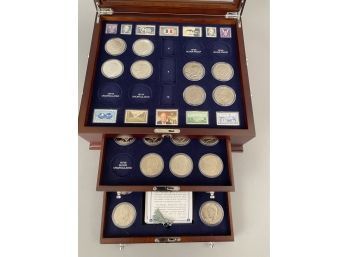 The Complete Collection Of Eisenhower Dollar Coin. (Incomplete) In Decorative Display Box