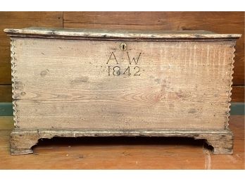 19 Century Lift Top Blanket Chest As Found. Inscribed A W 1842