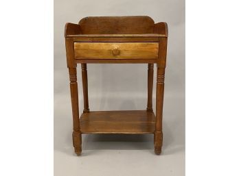 19th Century Country  Washstand With Gallery Top And Lower Shelf