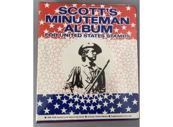 Scott Minutemen Album For United States Stamps. Incomplete, Over 500 Stamps