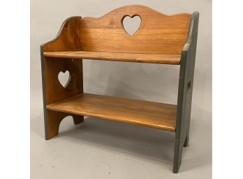 Small Country Style Bucket Bench W Heart Cutouts
