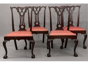 Set Of Four Mahogany Chippendale Style Side Chairs