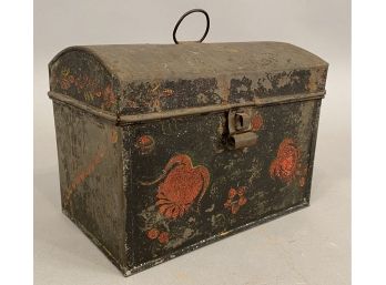 19th Century Paint Decorated Toleware Box