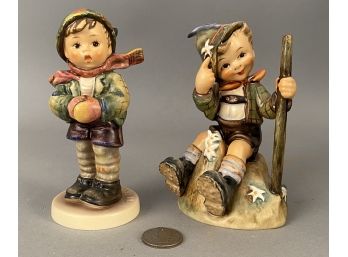 Lot # 10 Hummells 2 Pcs  Boy Seated And With Mittens