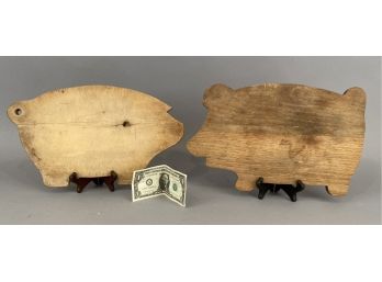 2 Vintage Pig Cutting Boards