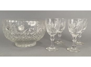 Rolls Royce Glass Bowl And Glasses
