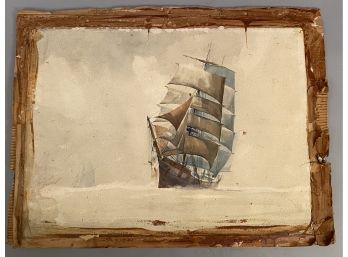 James A Mitchell Watercolorof Sailing Ship