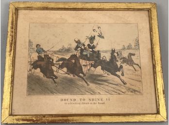 Original Currier And Ives 'Bound To Shine' Print