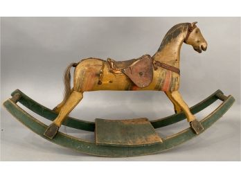 Childs Paint Decorated Rocking Horse Crandall