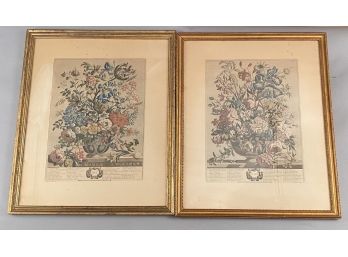 2 Vintage Floral Prints, May And June