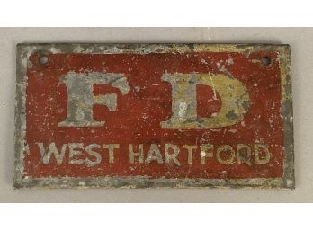 F. D. West Hartford Fire Department Sign