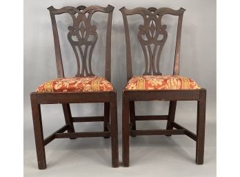 Pair 18th Century Chippendale Side Chairs