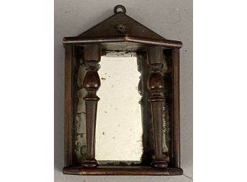 Antique Tabernacle Mirror W Turned Columns