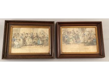 2 19th Century French Prints In Walnut Frames