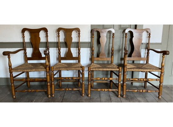 Set Of Four Wallace Nutting Queen Anne Style Chairs