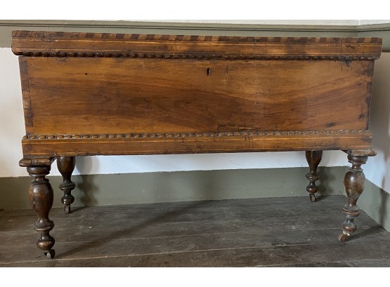 Antique Cedar Chest With Inlaid Top