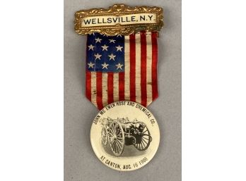 John McEwan Hose And Chemical Company Badge, Wellsville New York
