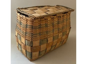 19th Century Lidded Fishing Basket