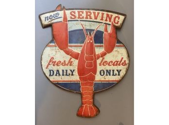 Vintage Retro Lori Siebert Fresh Lobster Sign