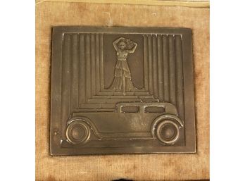 Art Deco 103 Bronze Square Car Medallion