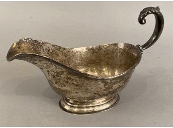 Sterling Silver Gravy Boat With Scrolled Handle