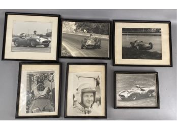 Six Framed Vintage Black-and-white Automobile Related Photographs