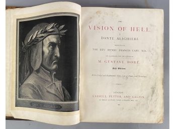 The Vision Of Hell By Dante Alighieri 1868 Leather Bound Book