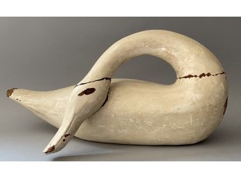 Swan Decoy In Original Paint