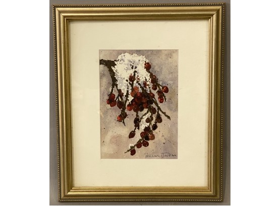 Susan Jordan Watercolor Snow On Cherries?
