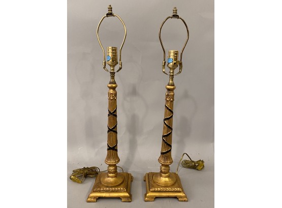 Pr Antique Venetian Style Table Lamps