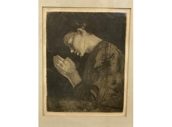 Early Engraving Grieving Of Women Praying