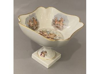 Limoges  Footed Porcelain Compote With Cherub