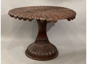 Unusual Tropical Form Carved Wooden Center Table