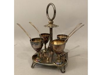 Antique Silver Plate Condiment Tray