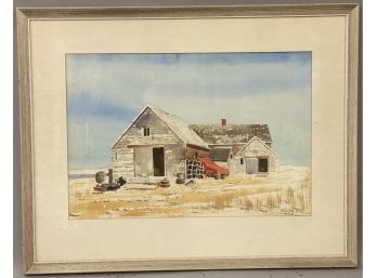 Marjorie Perlo 1958 Watercolor Of Barn