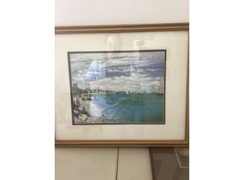 Print Of Claude Monets  Regatta At Sainte- Adresse (A)
