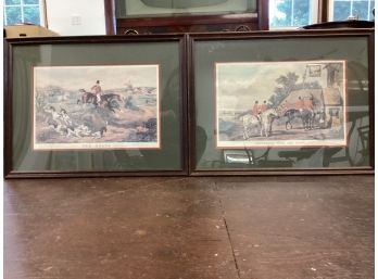 Set Of Two Fox Hunt Lithograph Prints. SG