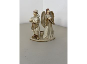 Vintage BoyVintage Boy With Lamb And Angel Candle Holder