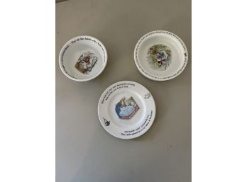 Trio OfTrio Of Wedgewood Peter Rabbit Childrens Eating Dishes