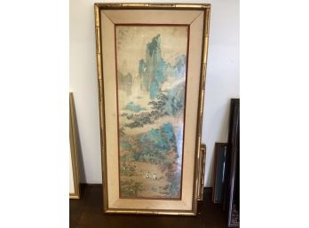 Framed Chinese Watercolor Print. SG