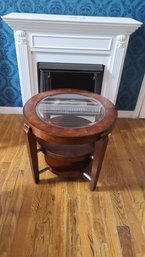 Wood And Glass End Table (1 Of 2)