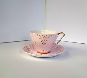 Pink Tea Cup With Gold Stars
