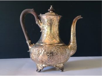 Ornate Silver Plated Tea Pot By Sheffield