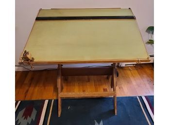 Mid Century Oak Drafting Table