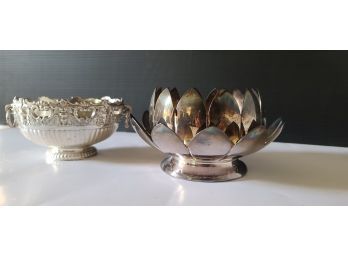 Silver Bowl And Flower Dish