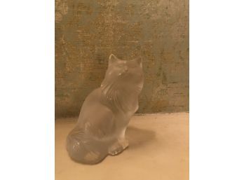 Lalique Cat Signed