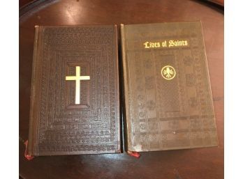 Bible & Lives Of Saints Books (1954 & 1953 Published Dates)