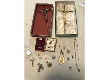 Religious Lot, Crosses & Necklaces