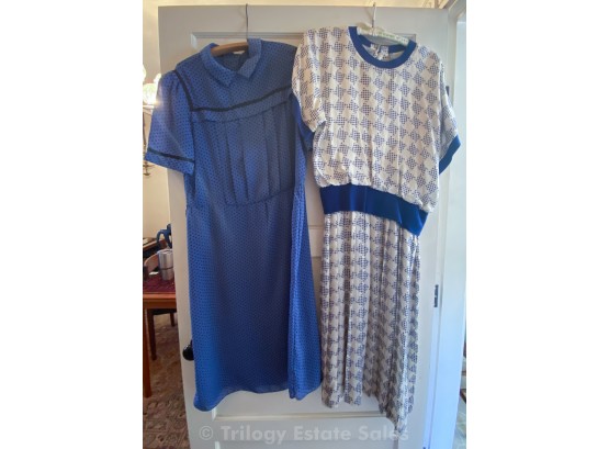 Two Vintage Blue Dresses